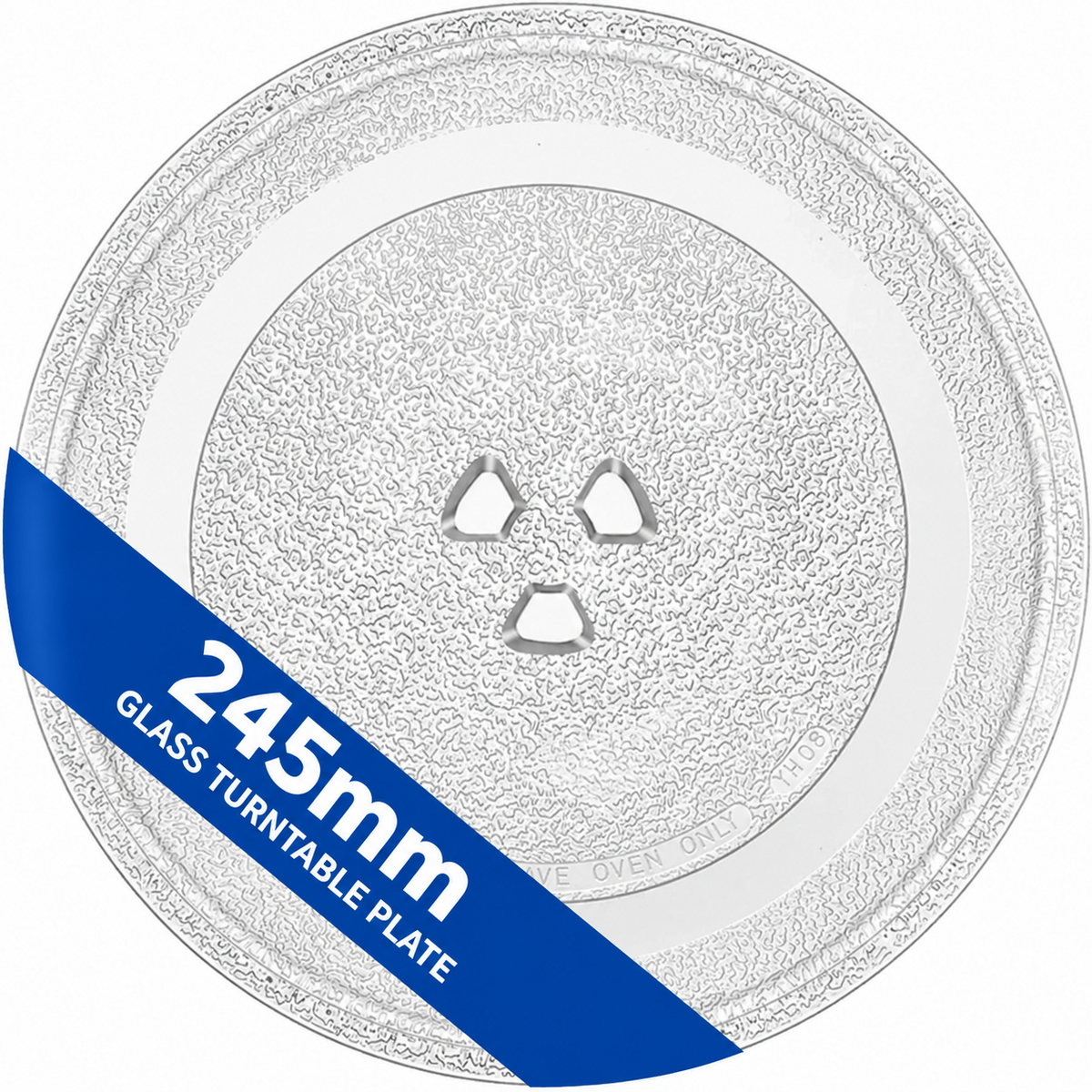 245mm Microwave Oven Glass Turntable Plate Universal Replacement 3 Pip Base