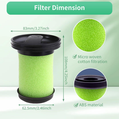 Washable Vacuum Filter Kit for Gtech Multi MK2 ATF006 ATF036 + 6 Freshener Tabs