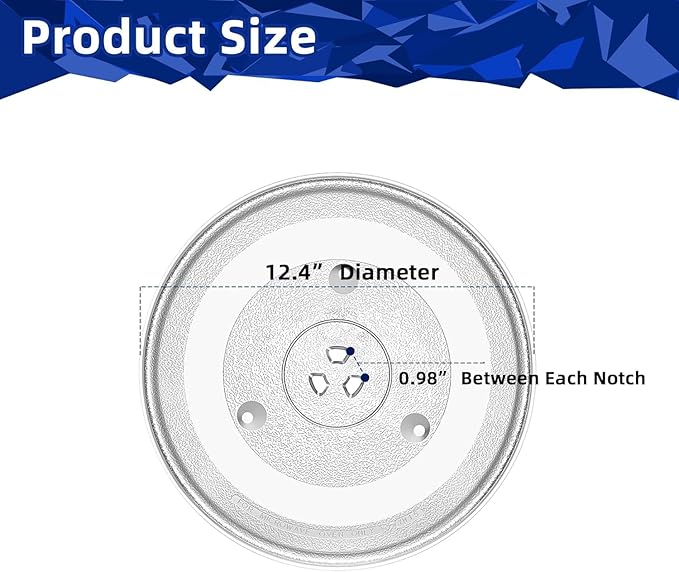 Find A Spare 315mm Scratch-Resistant Microwave Turntable Glass Tray with 3 Fixtures – Compatible with Kenwood | 12.5 Inch Diameter Glass Plate Dish