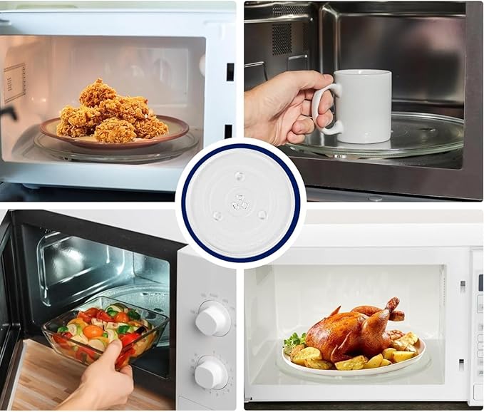 Find A Spare 315mm Scratch-Resistant Microwave Turntable Glass Tray with 3 Fixtures – Compatible with Kenwood | 12.5 Inch Diameter Glass Plate Dish