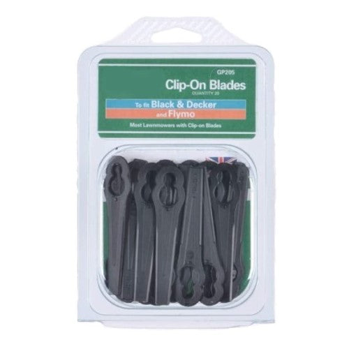 20 x Black Plastic Blades For Black+Decker Lawn Mowers GE700 GR101 GR102 GX200 GX250