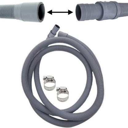 Drain Hose & Pipe Extension Connection Kit 2.5m With Hose Clips 19mm to 29mm