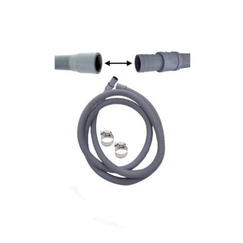 Drain Hose & Pipe Extension Connection Kit 2.5m With Hose Clips 19mm to 29mm