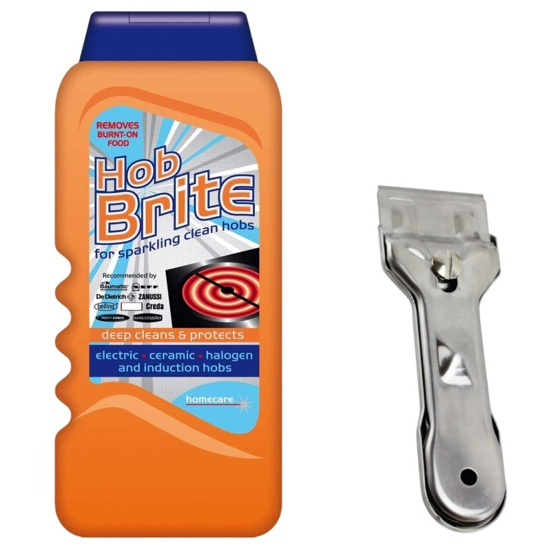 Hob Brite Genuine Oven Cooker Ceramic Cream Cleaner 300ml & Scraper Kit