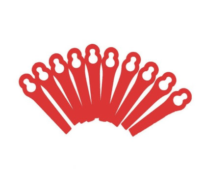 Pack of 10 Red Plastic Blades For 20v/40v Ferrex Cordless Lawn Trimmer