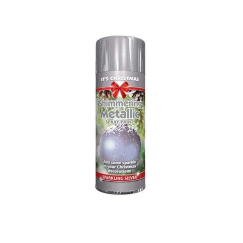 Christmas Shimmering Spray Metallic Effect Paint Silver 200ml