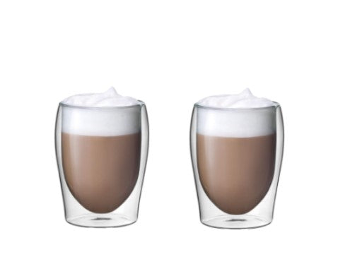 Double Walled 300ML Cappucino Glasses Insulated Thermo Glass Set for Coffee Cappuccino Latte