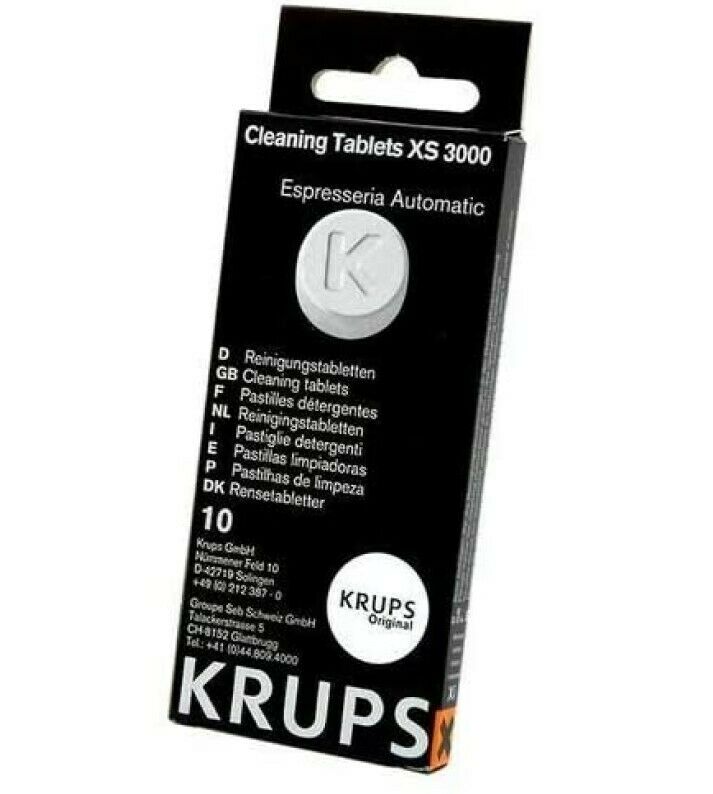 Pack of 10 Krups 8000032496 XS 3000 XS3000 Cleaning Tablets, Plastic