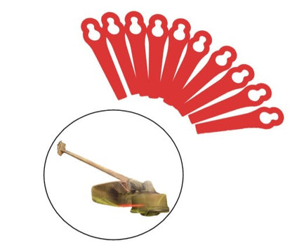 Pack of 10 Red Plastic Blades For 20v/40v Ferrex Cordless Lawn Trimmer