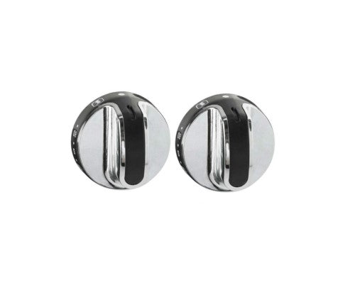 2 x Temperature Control Knobs Switch For New World Oven Cookers Black/Silver
