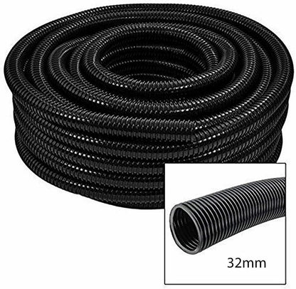 15 Meter Black Flexible Hose Fish Pond Pump Flexi Pipe 32mm Diameter