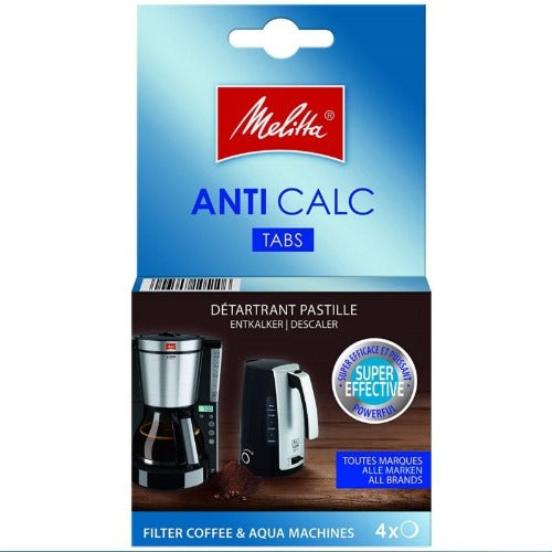 Melitta Anti Calc Decalcifier Tablets, For Filter Coffee Machines and Kettles, 4 x 12 g