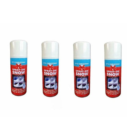 Christmas Snow Spray 200ml For Christmas Trees Windows Gifts Pack of 4