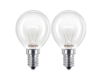 2 x Philips Oven 40w Lamp SES E14 Small Screw Cap 300Ã‚Â° Cooker Light Bulb Fits AEG/Bosch/Siemens/Neff/Hotpoint