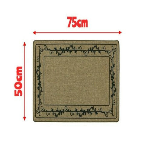 Indoor Border Beige Elegance Door Mat Machine Washable 50cm x 75cm