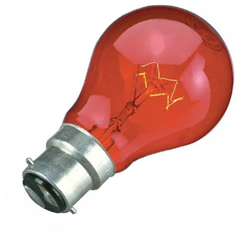 4 x 60W Red Fireglow Light Bulbs Bayonet BC B22 for Flame Effect Electric Fires